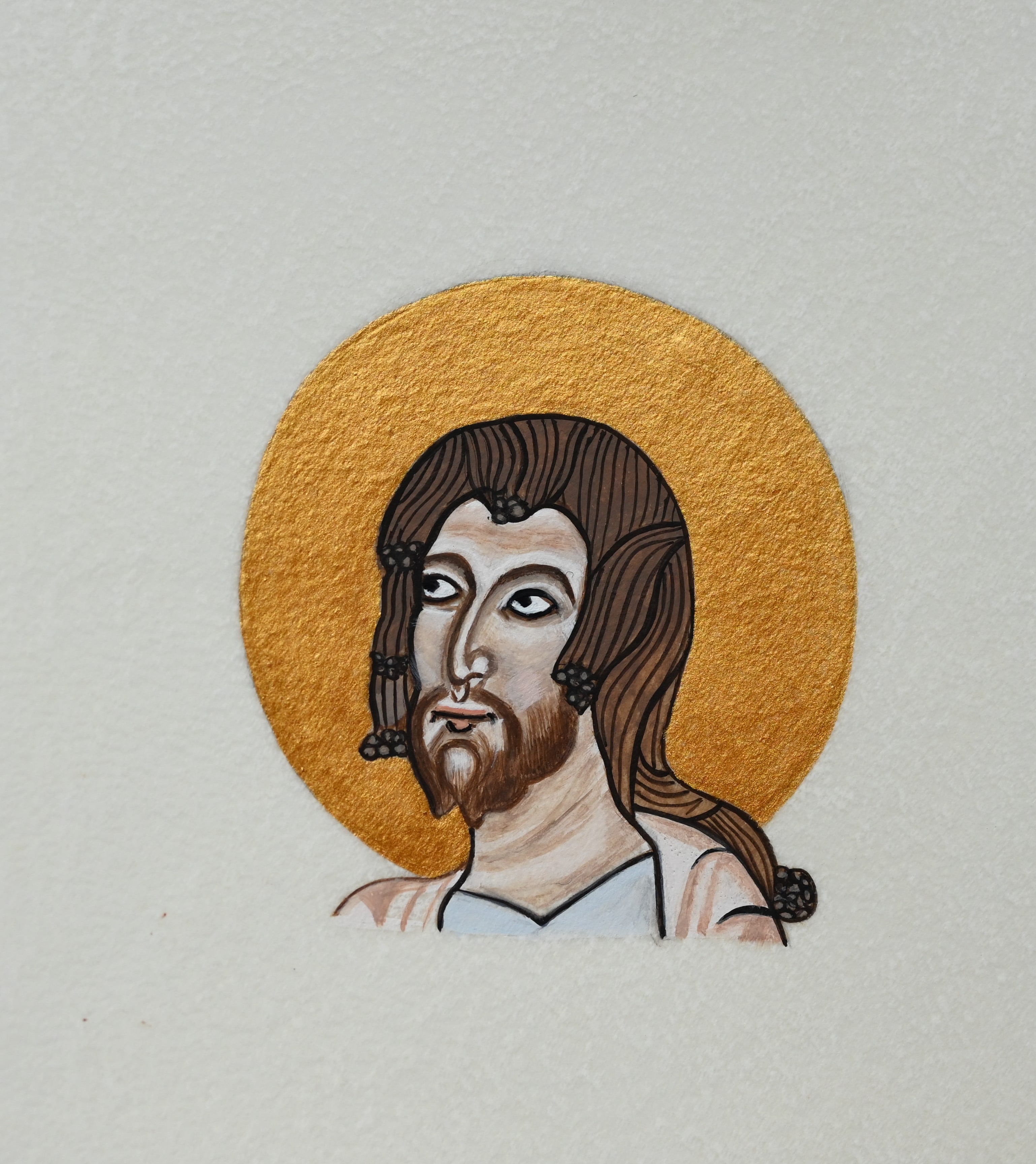 Reproduction du prophète Daniel de la Bible de Worms, enluminure sur parchemin - © Laure Antoine